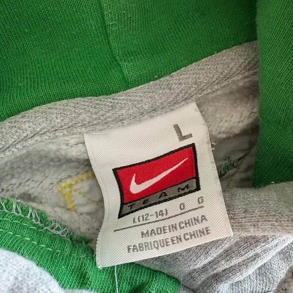 Nike Gray and Green Vintage Athletic Hoodie - Picture 5 of 5